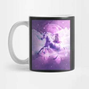 Kitty Cat Riding On Flying Space Galaxy Unicorn Mug